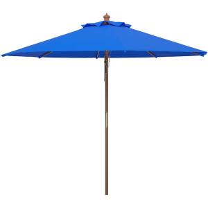 Safavieh PAT8009A Collection Cannes Beige 9Ft Wooden Outdoor Umbrella, 9-Foot(Pacific)