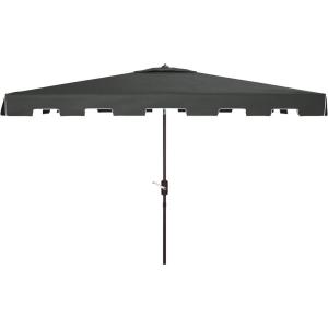 Safavieh PAT8300A Outdoor Zimmerman Navy and White 6’6″ x 10′ Rectangle Market UV Protected Umbrella(Black/White)