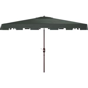 Safavieh PAT8300A Outdoor Zimmerman Navy and White 6’6″ x 10′ Rectangle Market UV Protected Umbrella(Dark Green)