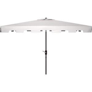 Safavieh PAT8300A Outdoor Zimmerman Navy and White 6’6″ x 10′ Rectangle Market UV Protected Umbrella(White)