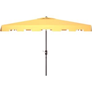 Safavieh PAT8300A Outdoor Zimmerman Navy and White 6’6″ x 10′ Rectangle Market UV Protected Umbrella(Yellow/White)