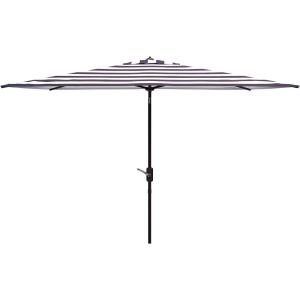 Safavieh PAT8304D Outdoor Iris Fashion Line Grey and White 6’6″ x 10′ Rectangle UV Protected Umbrella(Black/White)