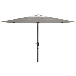 Safavieh PAT8304D Outdoor Iris Fashion Line Grey and White 6’6″ x 10′ Rectangle UV Protected Umbrella(Grey/White)