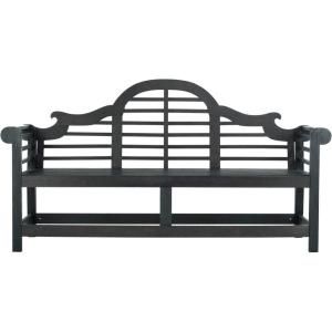 Safavieh Patio Collection Felicity Adirondack Acacia Wood Bench(Dark Slate Gray)
