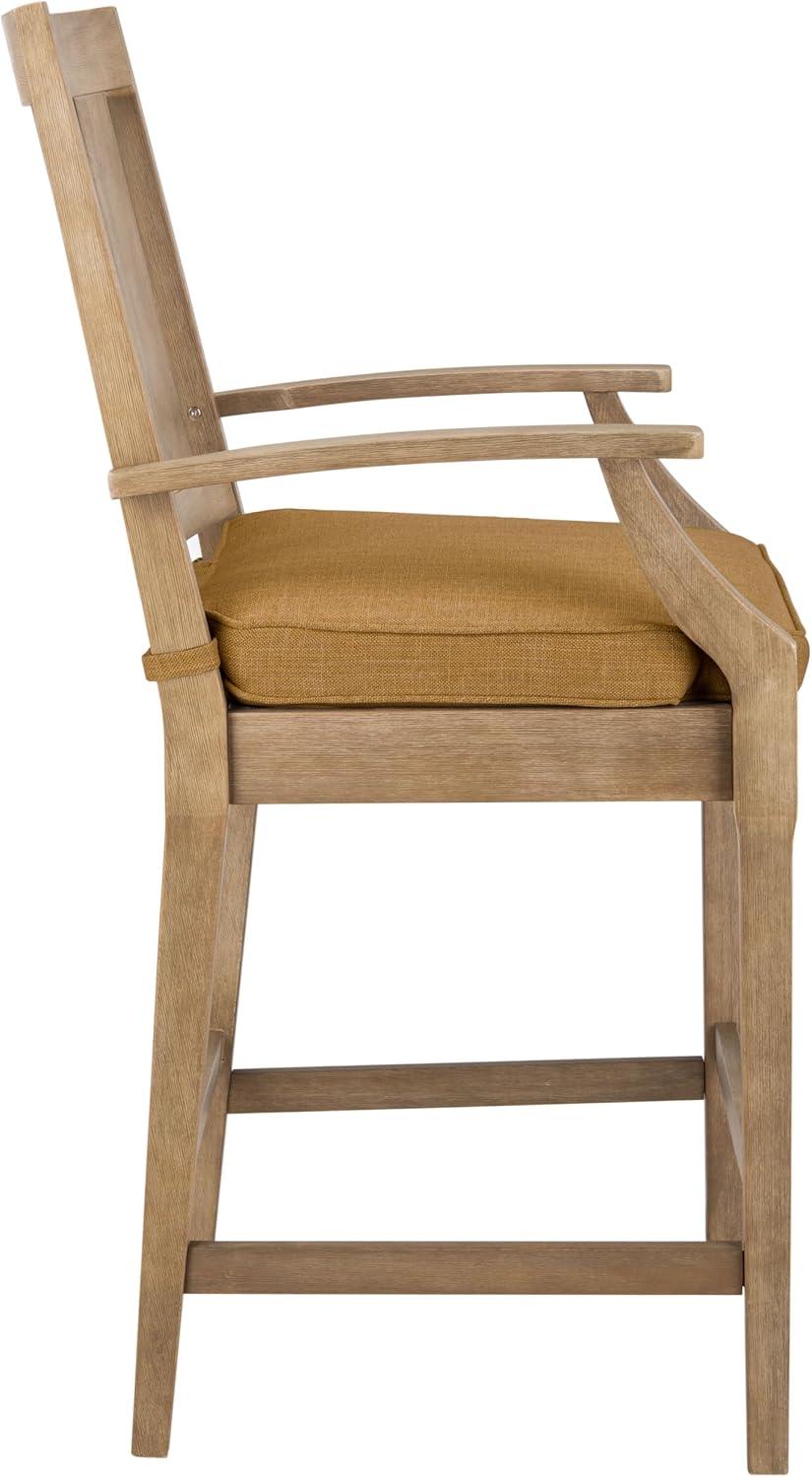 image:imageCouture Patio Collection San Salvador Natural and White 245inch Patio Counter Stools Set of 2NaturalBrown