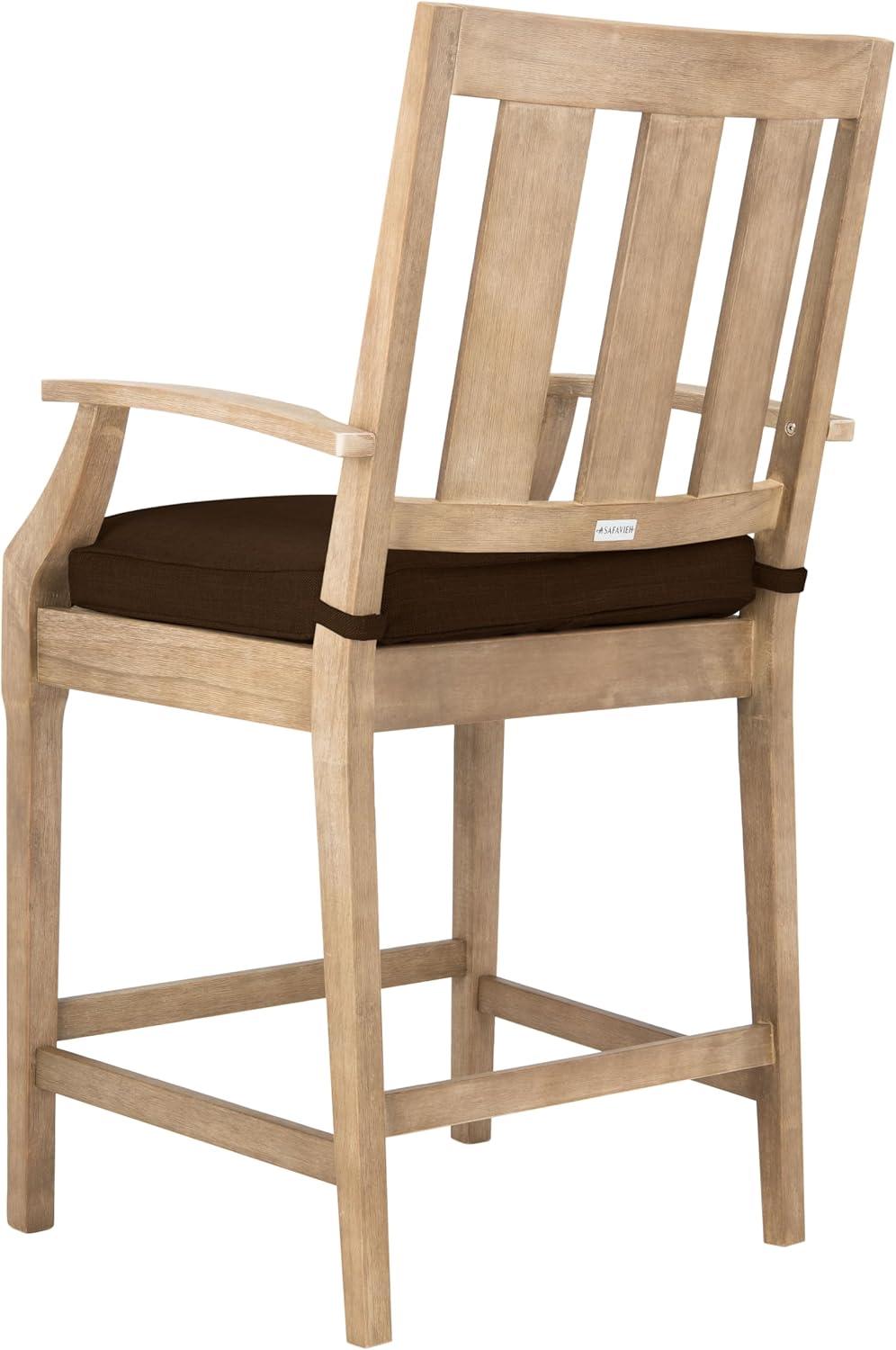 image:imageCouture Patio Collection San Salvador Natural and White 245inch Patio Counter Stools Set of 2NaturalDark Brown