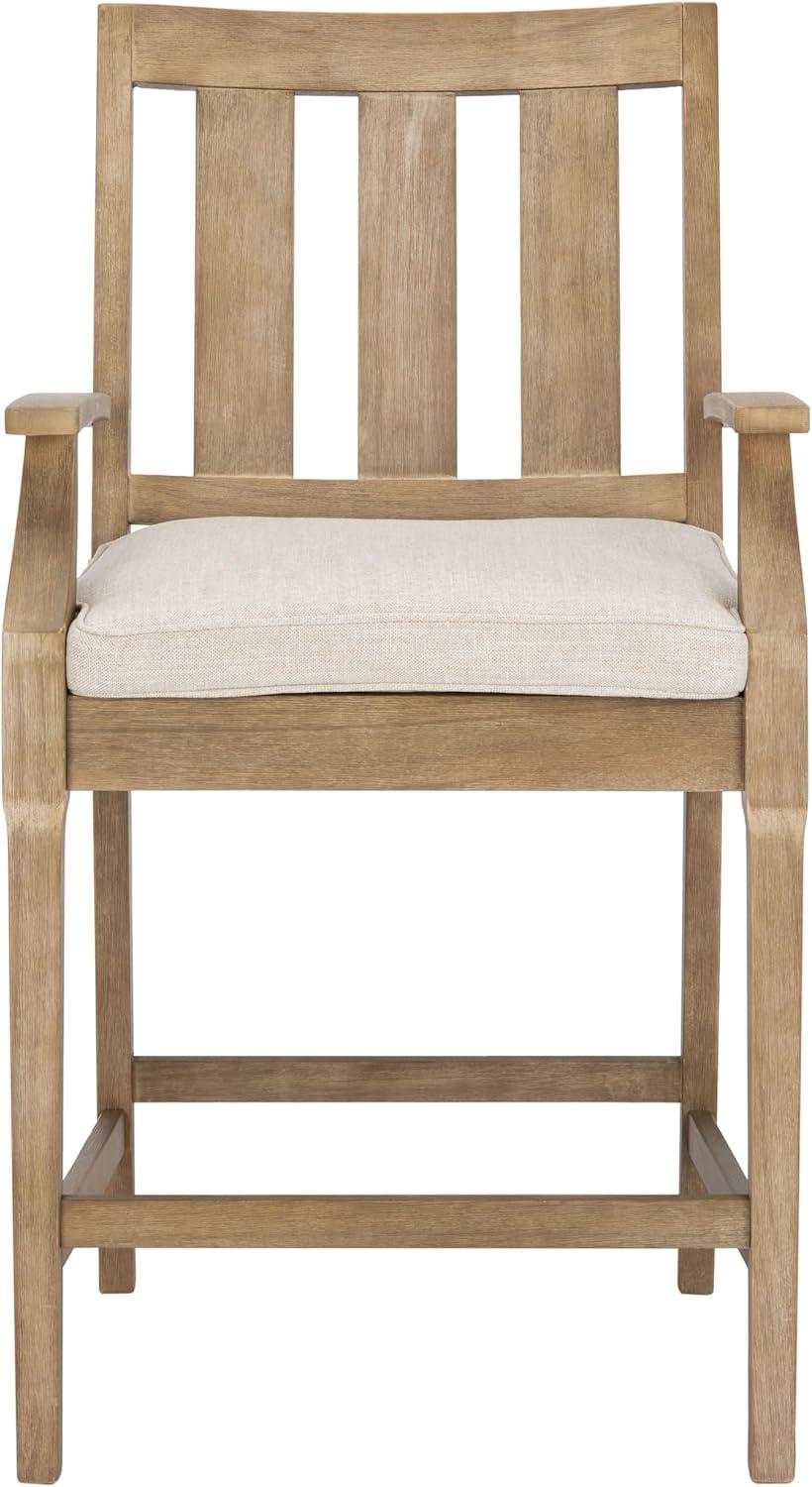 image:imageCouture Patio Collection San Salvador Natural and White 245inch Patio Counter Stools Set of 2NaturalWhite
