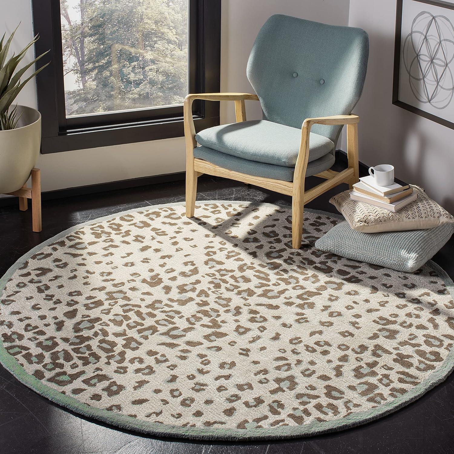 image:imageMartha Stewart x SAFAVIEH Area Rug Collection 26 x 43 Sharkey Gray Handmade Wool amp Viscose Ideal for Living Room Bedroom Foyer Accent Space MSR3621DGrassland Green