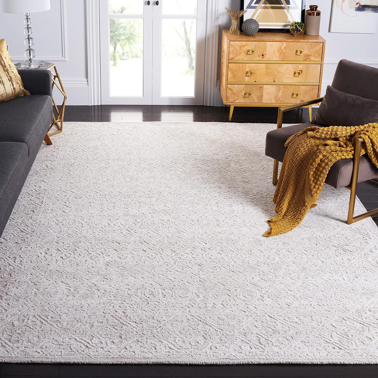 image:imageMartha Stewart x SAFAVIEH Area Rug Collection 3 x 5 Light Grey amp Taupe Handmade Wool amp Viscose Ideal for Living Room Bedroom Foyer Accent Space MSR3275ELight GreyTaupe
