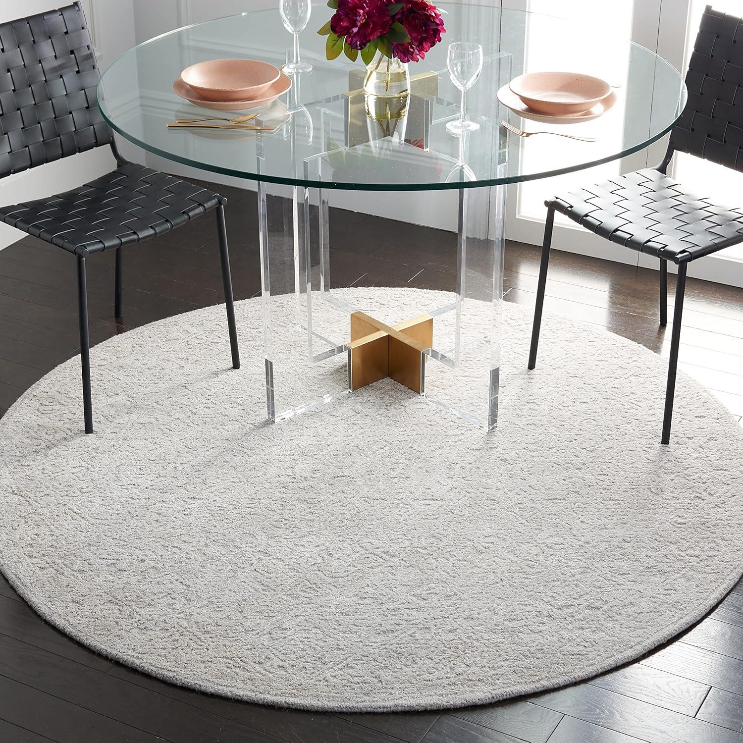 image:imageMartha Stewart x SAFAVIEH Area Rug Collection 3 x 5 Light Grey amp Taupe Handmade Wool amp Viscose Ideal for Living Room Bedroom Foyer Accent Space MSR3275EGrey