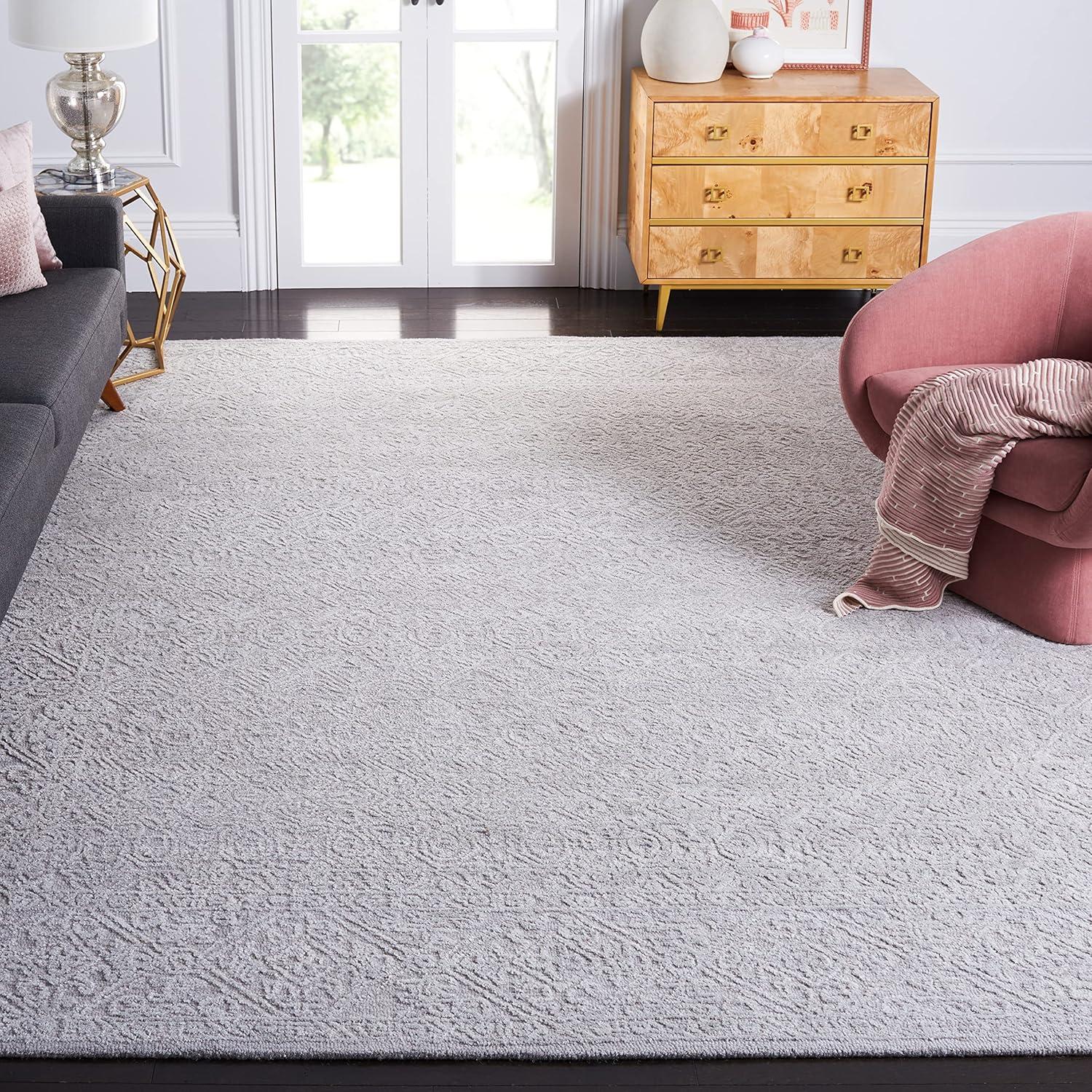 image:imageMartha Stewart x SAFAVIEH Area Rug Collection 3 x 5 Light Grey amp Taupe Handmade Wool amp Viscose Ideal for Living Room Bedroom Foyer Accent Space MSR3275EGrey