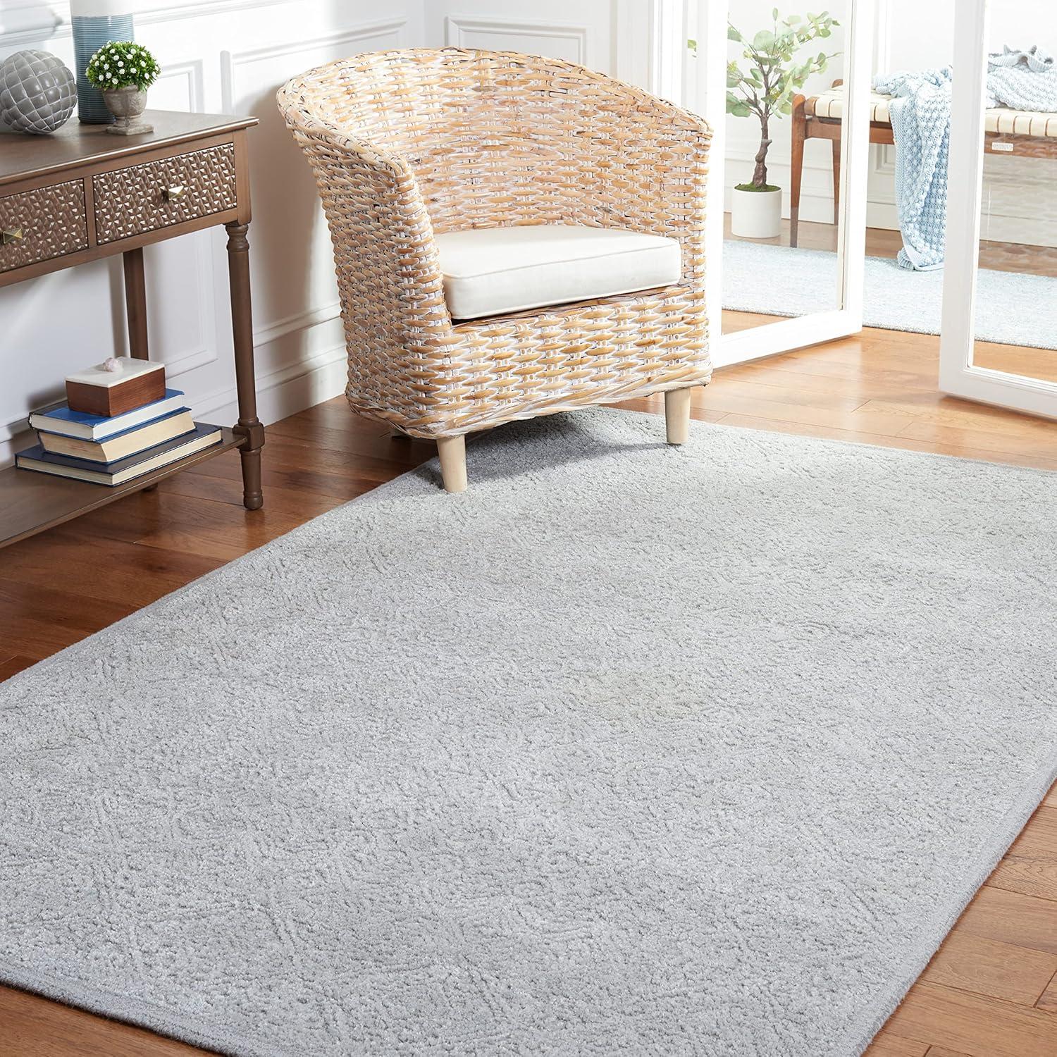 image:imageMartha Stewart x SAFAVIEH Area Rug Collection 3 x 5 Light Grey amp Taupe Handmade Wool amp Viscose Ideal for Living Room Bedroom Foyer Accent Space MSR3275EGrey