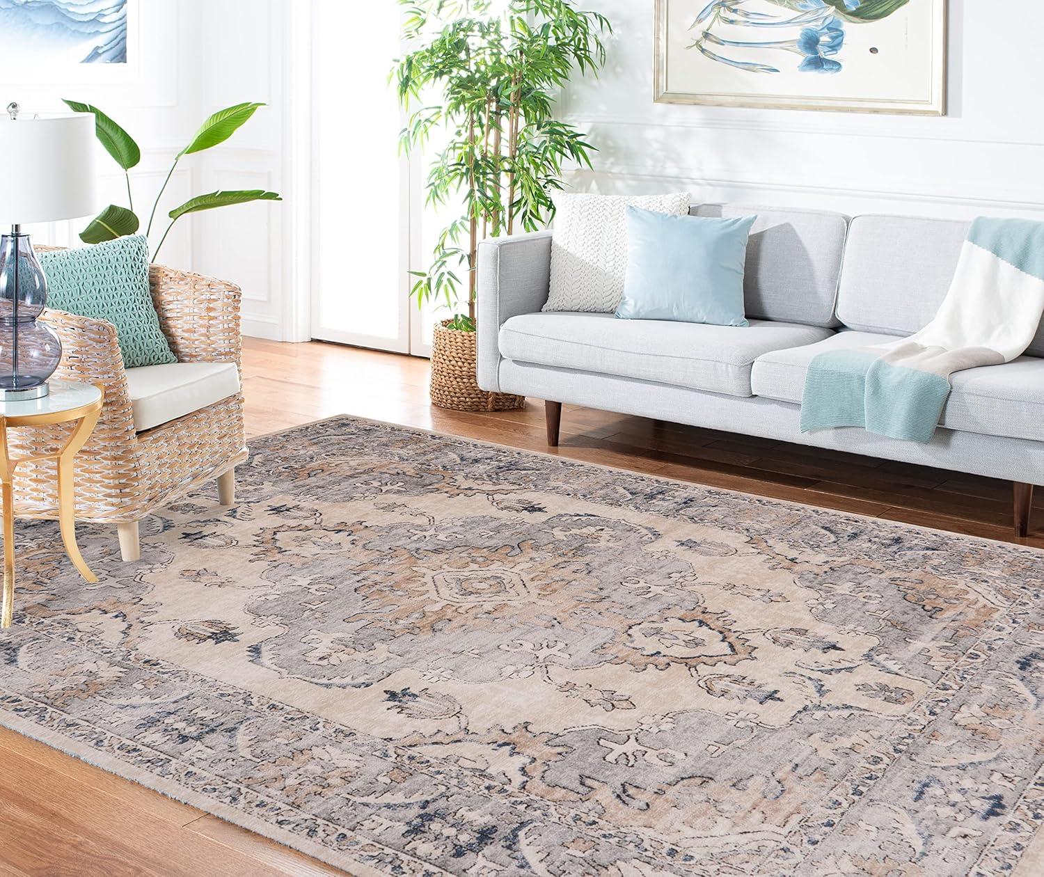 image:imageMartha Stewart x SAFAVIEH Area Rug Collection 4 x 6 Beige amp Grey NonShedding amp Easy Cleaning Ideal for Living Room Foyer Bedroom Accent Space MSR898BBeigeGrey