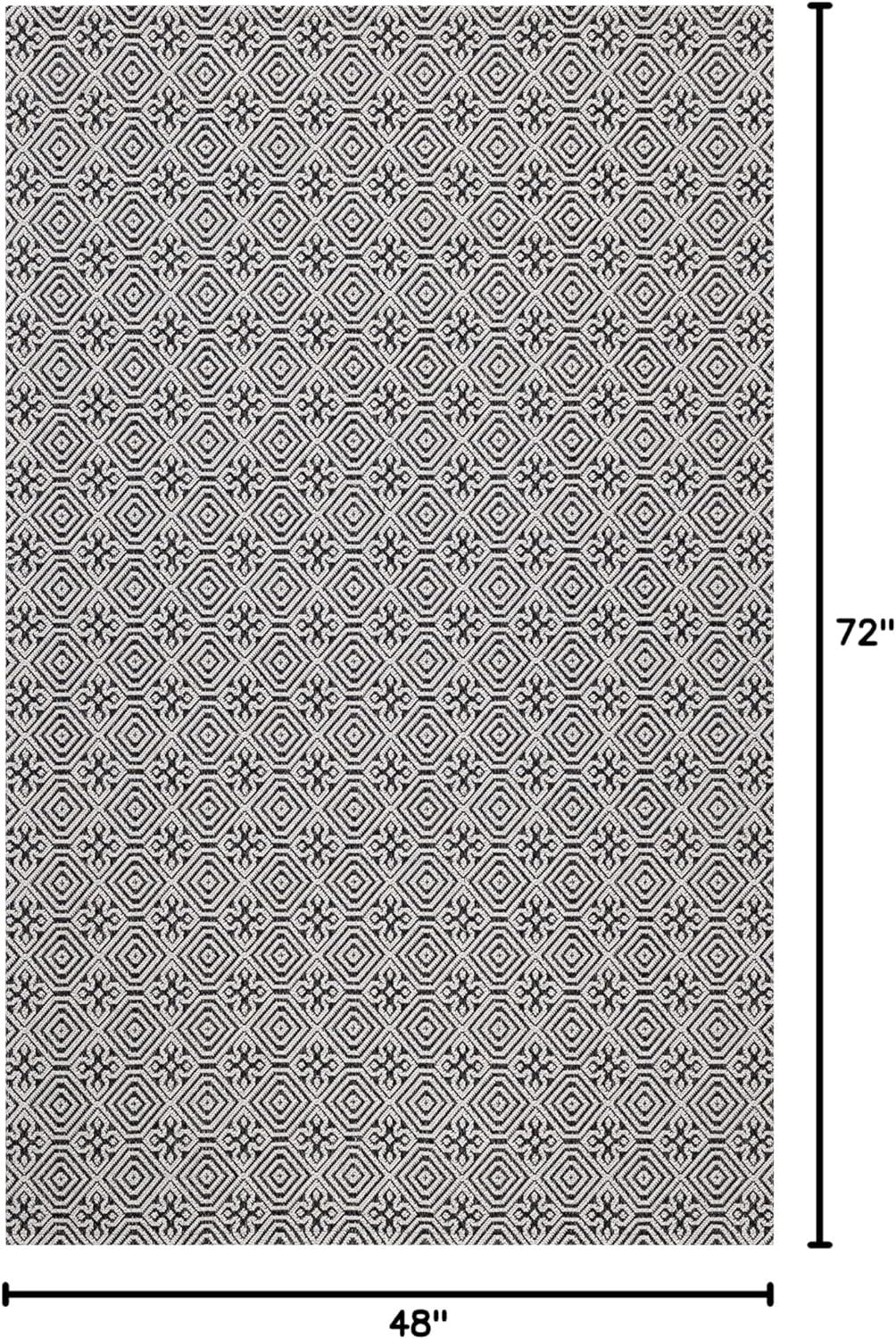 image:imageMartha Stewart x SAFAVIEH Area Rug Collection 4 x 6 Charcoal amp Grey Flat Weave Cotton Ideal for Living Room Foyer Bedroom Accent Space MSR402HCharcoalGrey