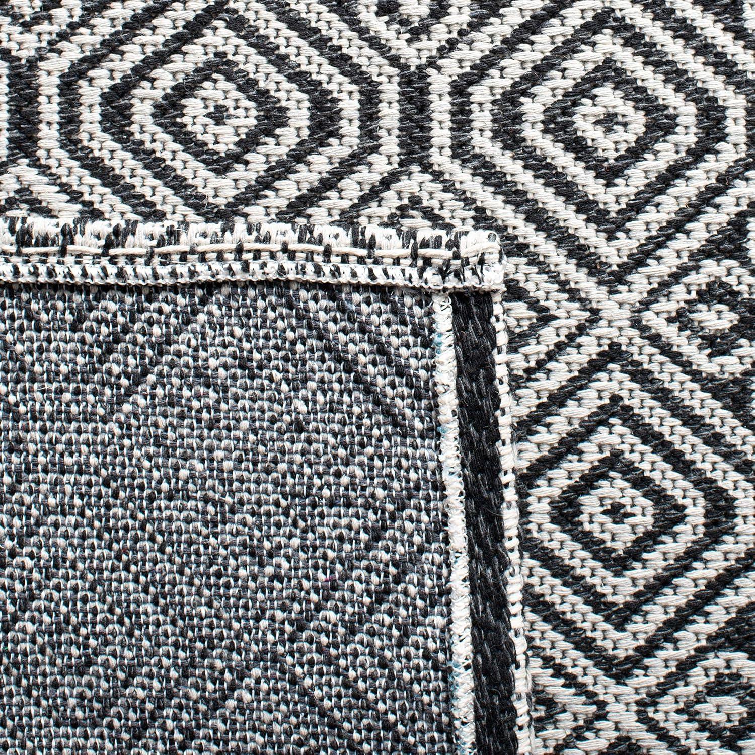 image:imageMartha Stewart x SAFAVIEH Area Rug Collection 4 x 6 Charcoal amp Grey Flat Weave Cotton Ideal for Living Room Foyer Bedroom Accent Space MSR402HCharcoalGrey