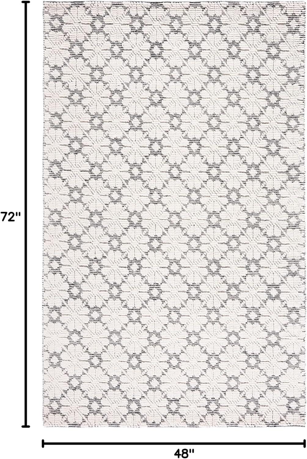 image:imageMartha Stewart x SAFAVIEH Area Rug Collection 4 x 6 Ivory Handmade Wool Ideal for Living Room Foyer Bedroom Accent Space MSR3503AIvoryBlack