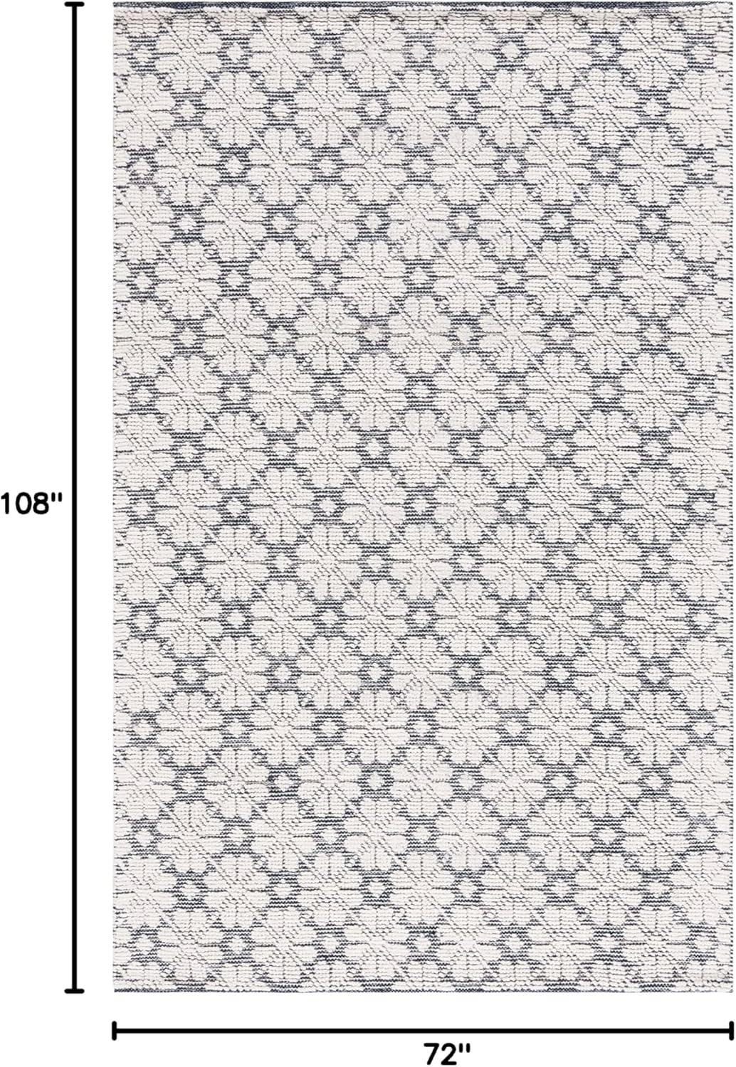 image:imageMartha Stewart x SAFAVIEH Area Rug Collection 4 x 6 Ivory Handmade Wool Ideal for Living Room Foyer Bedroom Accent Space MSR3503AIvoryNavy