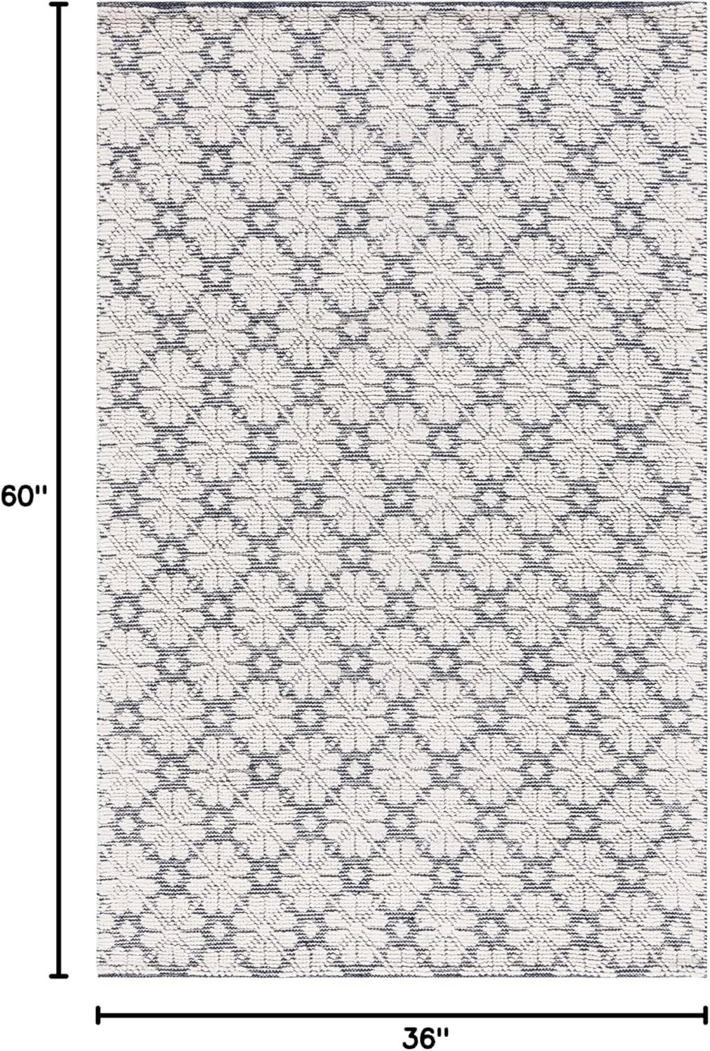 image:imageMartha Stewart x SAFAVIEH Area Rug Collection 4 x 6 Ivory Handmade Wool Ideal for Living Room Foyer Bedroom Accent Space MSR3503AIvoryNavy