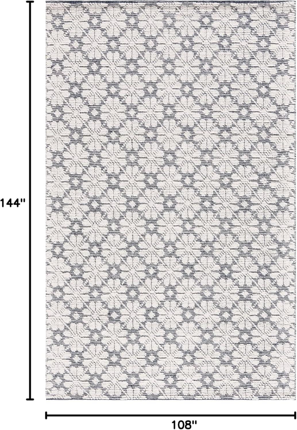image:imageMartha Stewart x SAFAVIEH Area Rug Collection 4 x 6 Ivory Handmade Wool Ideal for Living Room Foyer Bedroom Accent Space MSR3503AIvoryNavy