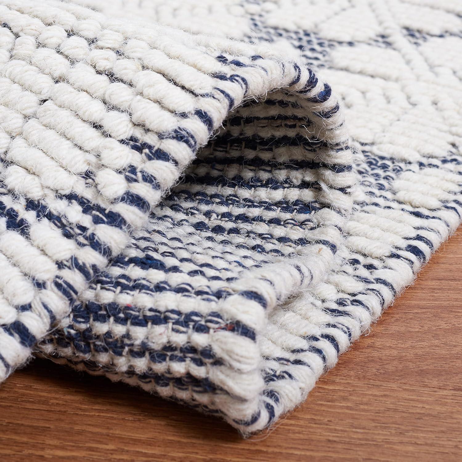 image:imageMartha Stewart x SAFAVIEH Area Rug Collection 4 x 6 Ivory Handmade Wool Ideal for Living Room Foyer Bedroom Accent Space MSR3503AIvoryNavy