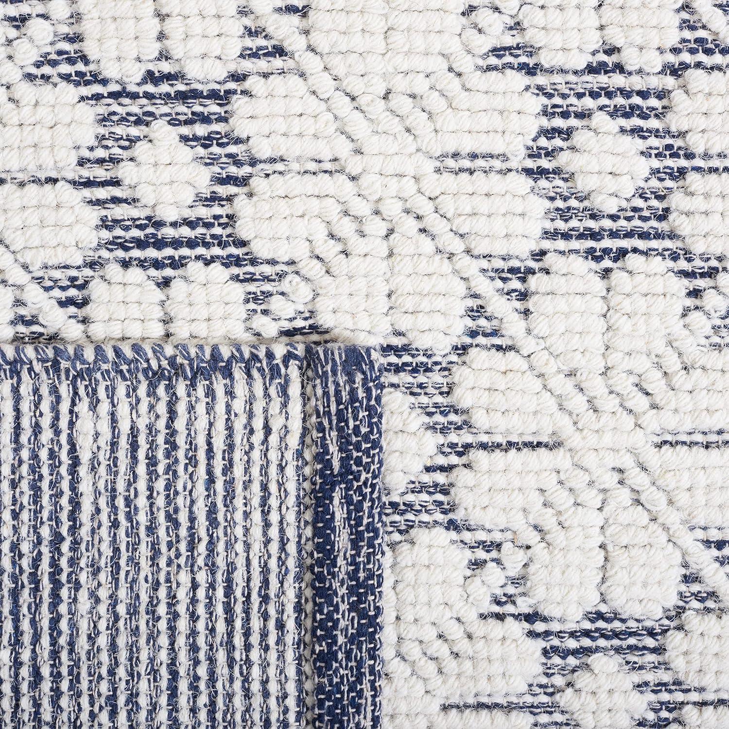 image:imageMartha Stewart x SAFAVIEH Area Rug Collection 4 x 6 Ivory Handmade Wool Ideal for Living Room Foyer Bedroom Accent Space MSR3503AIvoryNavy