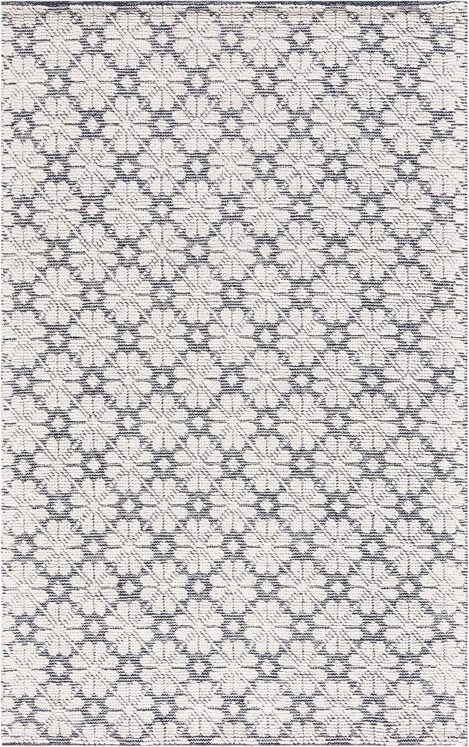 image:imageMartha Stewart x SAFAVIEH Area Rug Collection 4 x 6 Ivory Handmade Wool Ideal for Living Room Foyer Bedroom Accent Space MSR3503AIvoryNavy