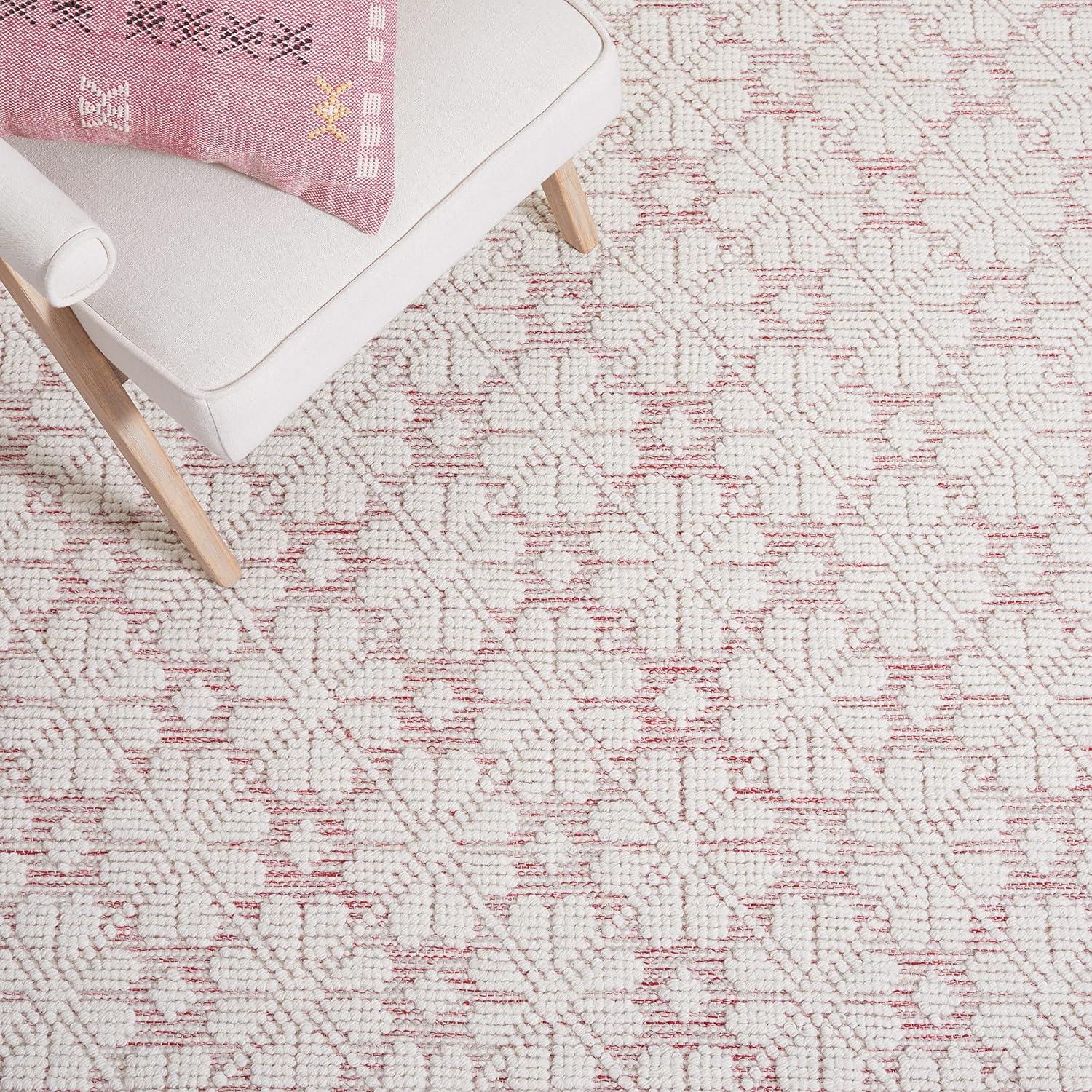 image:imageMartha Stewart x SAFAVIEH Area Rug Collection 4 x 6 Ivory Handmade Wool Ideal for Living Room Foyer Bedroom Accent Space MSR3503AIvoryRed