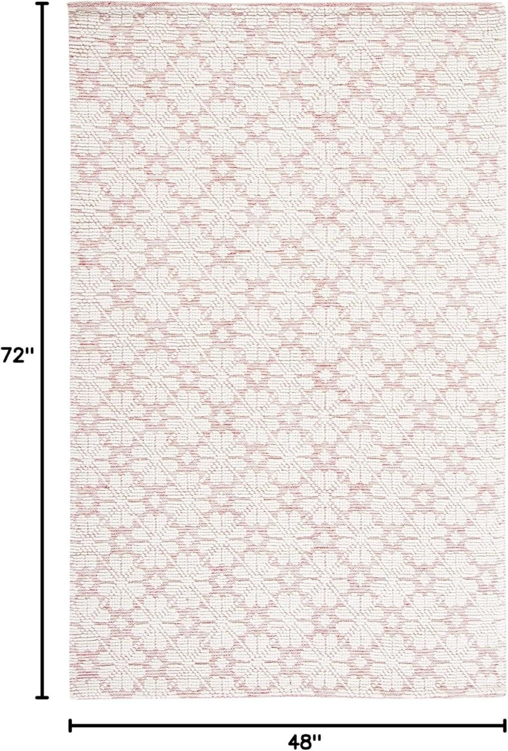 image:imageMartha Stewart x SAFAVIEH Area Rug Collection 4 x 6 Ivory Handmade Wool Ideal for Living Room Foyer Bedroom Accent Space MSR3503AIvoryRed