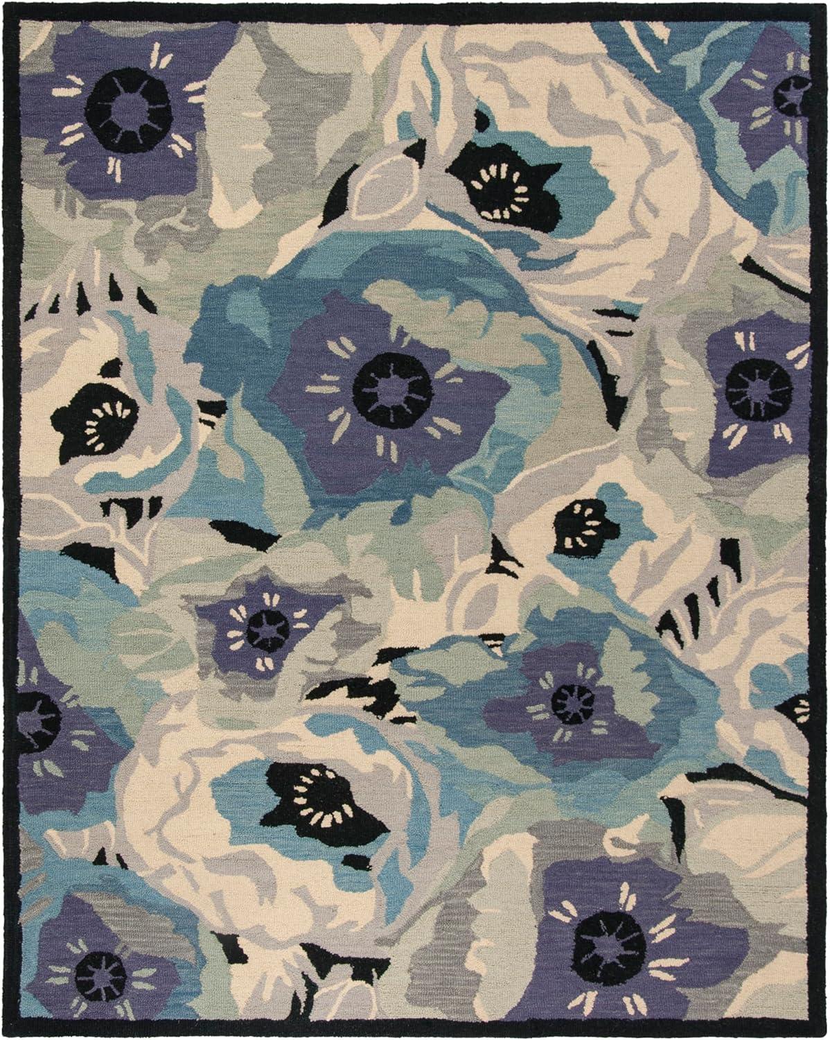 image:imageMartha Stewart x SAFAVIEH Area Rug Collection 4 x 6 Red Handmade Wool Ideal for Living Room Foyer Bedroom Accent Space MSR4872ABlue
