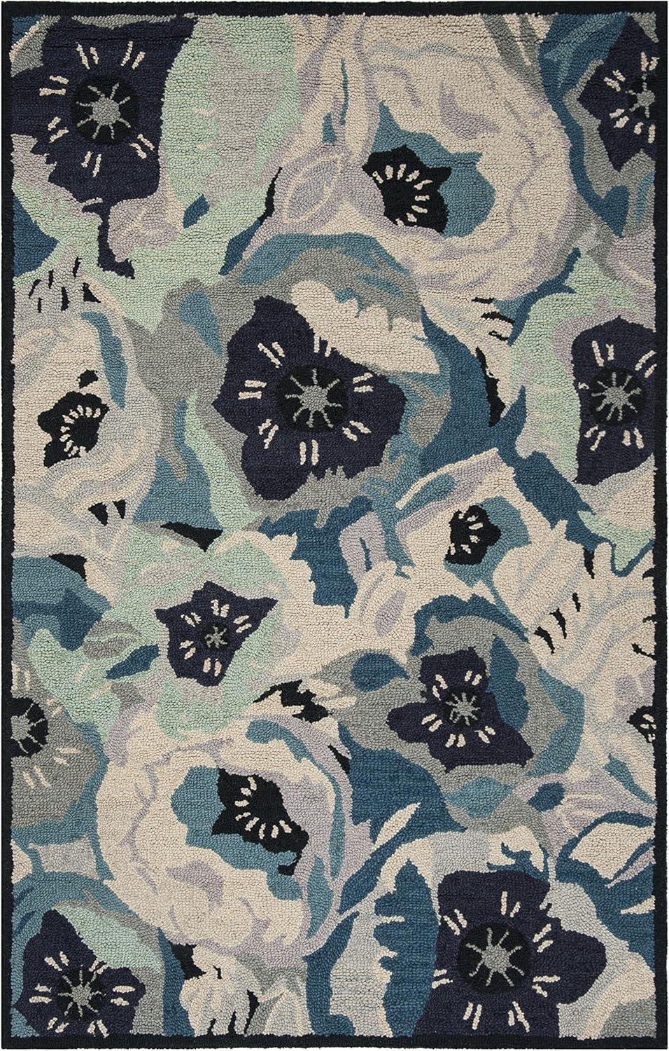 image:imageMartha Stewart x SAFAVIEH Area Rug Collection 4 x 6 Red Handmade Wool Ideal for Living Room Foyer Bedroom Accent Space MSR4872ABlue