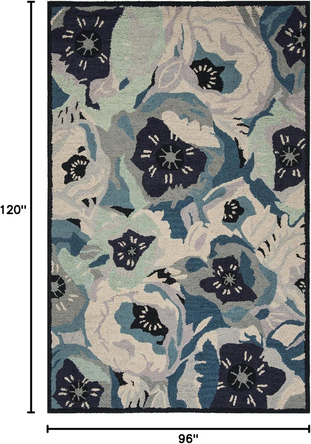 image:imageMartha Stewart x SAFAVIEH Area Rug Collection 4 x 6 Red Handmade Wool Ideal for Living Room Foyer Bedroom Accent Space MSR4872ABlue