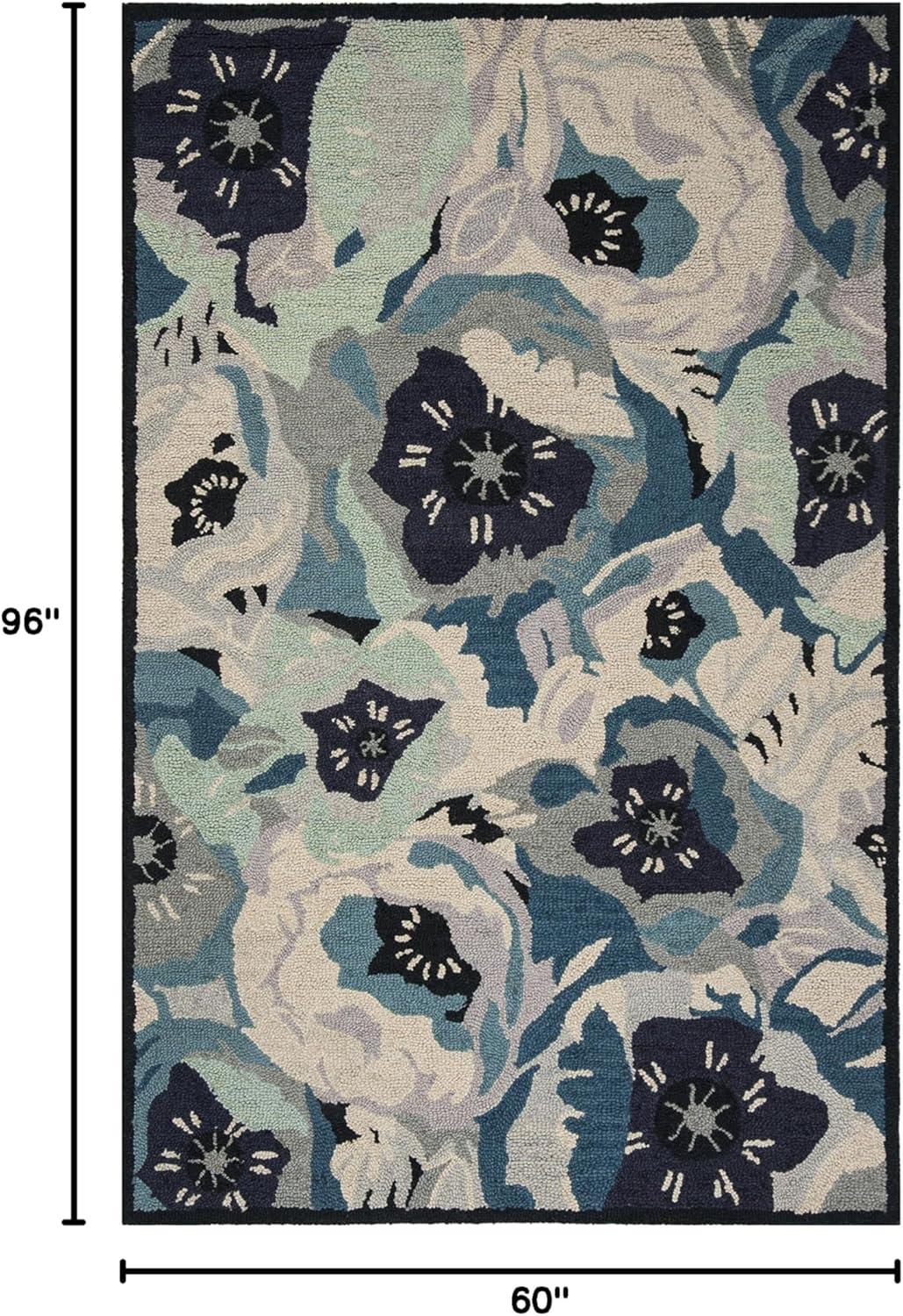 image:imageMartha Stewart x SAFAVIEH Area Rug Collection 4 x 6 Red Handmade Wool Ideal for Living Room Foyer Bedroom Accent Space MSR4872ABlue