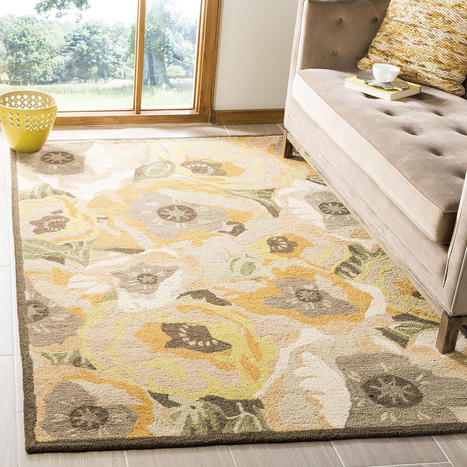 image:imageMartha Stewart x SAFAVIEH Area Rug Collection 4 x 6 Red Handmade Wool Ideal for Living Room Foyer Bedroom Accent Space MSR4872AGold