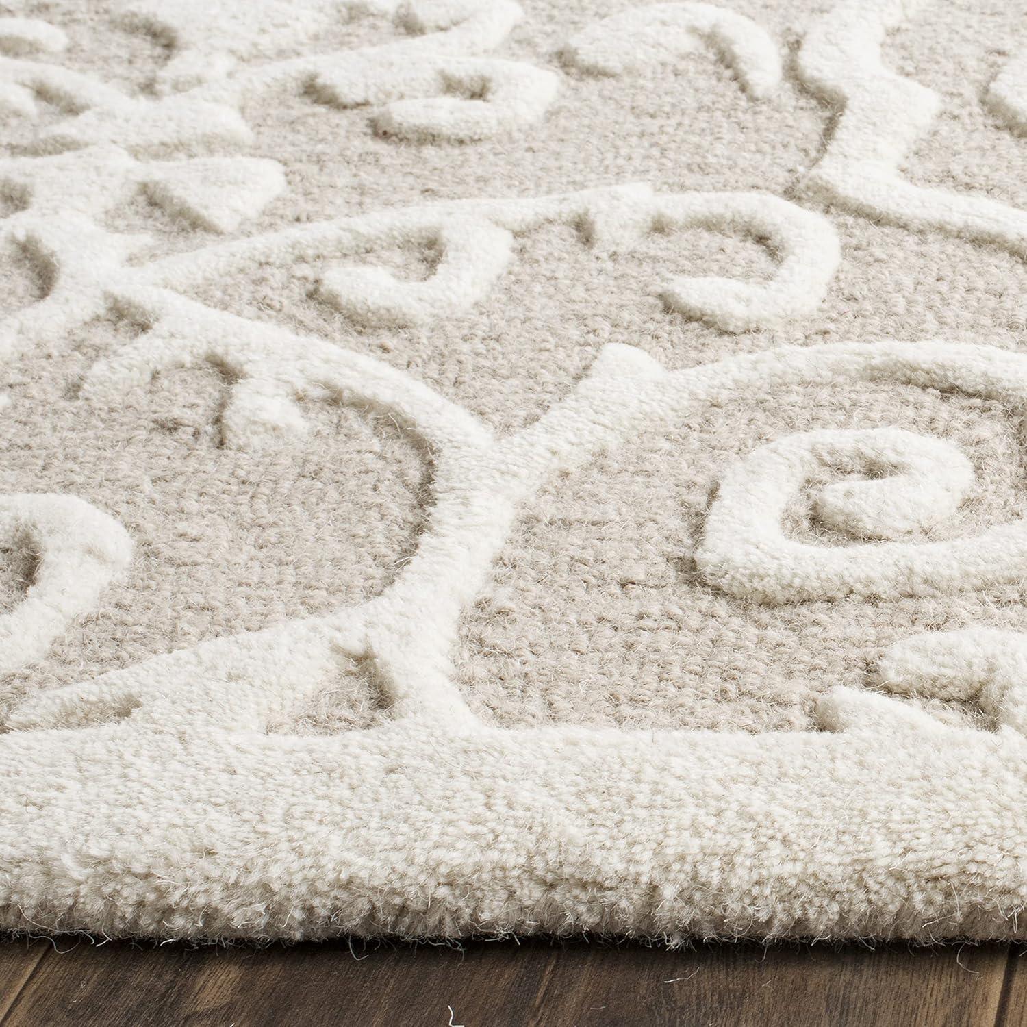 image:imageMartha Stewart x SAFAVIEH Area Rug Collection 4 x 6 Whetstone Grey Handmade Wool Marais Scroll Design Ideal for Living Room Foyer Bedroom Accent Space MSR4324AFledgling