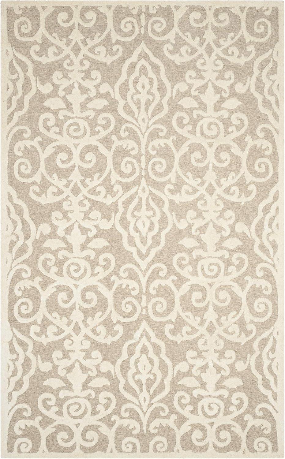 image:imageMartha Stewart x SAFAVIEH Area Rug Collection 4 x 6 Whetstone Grey Handmade Wool Marais Scroll Design Ideal for Living Room Foyer Bedroom Accent Space MSR4324AFledgling