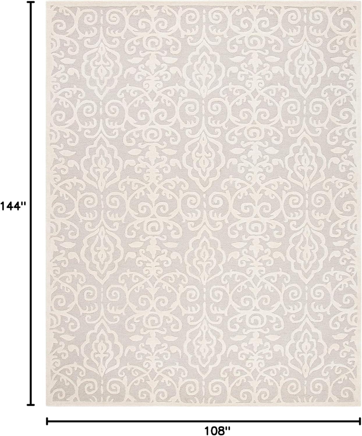 image:imageMartha Stewart x SAFAVIEH Area Rug Collection 4 x 6 Whetstone Grey Handmade Wool Marais Scroll Design Ideal for Living Room Foyer Bedroom Accent Space MSR4324AWhetstone Grey