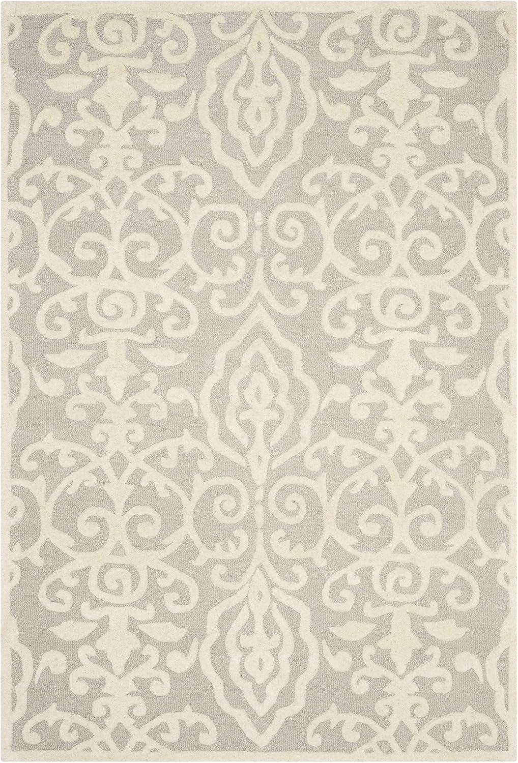 image:imageMartha Stewart x SAFAVIEH Area Rug Collection 4 x 6 Whetstone Grey Handmade Wool Marais Scroll Design Ideal for Living Room Foyer Bedroom Accent Space MSR4324AWhetstone Grey