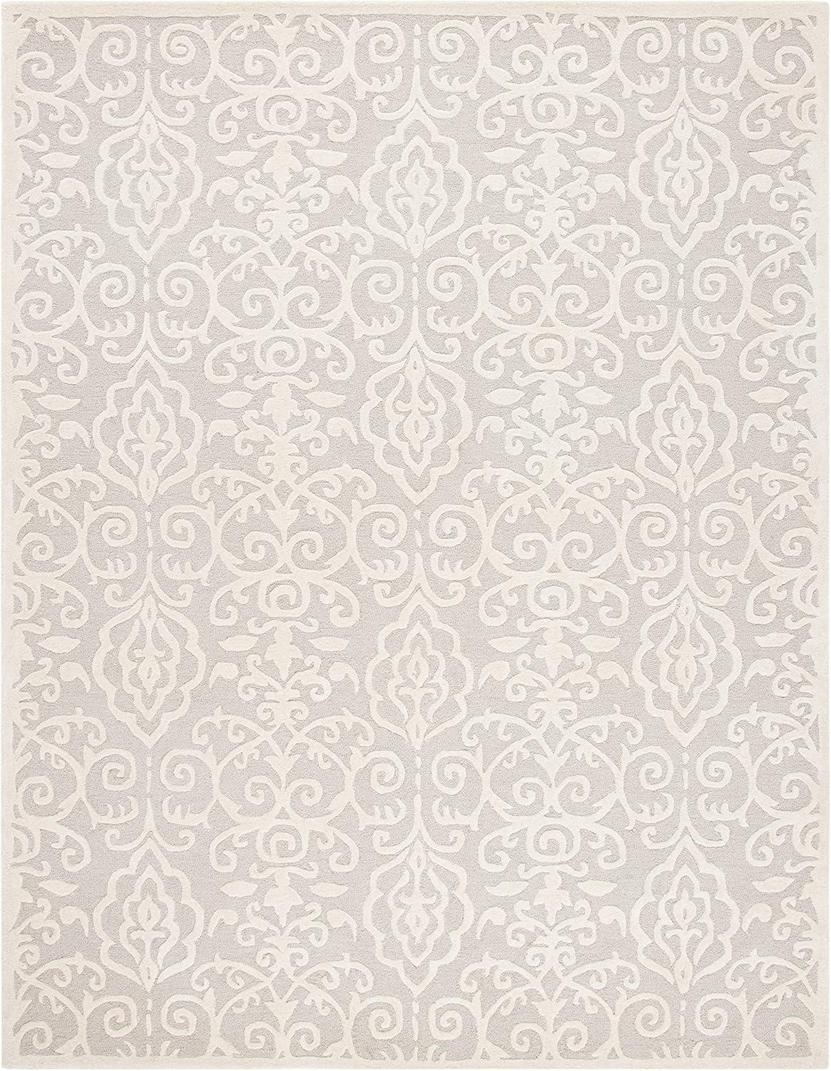 image:imageMartha Stewart x SAFAVIEH Area Rug Collection 4 x 6 Whetstone Grey Handmade Wool Marais Scroll Design Ideal for Living Room Foyer Bedroom Accent Space MSR4324AWhetstone Grey