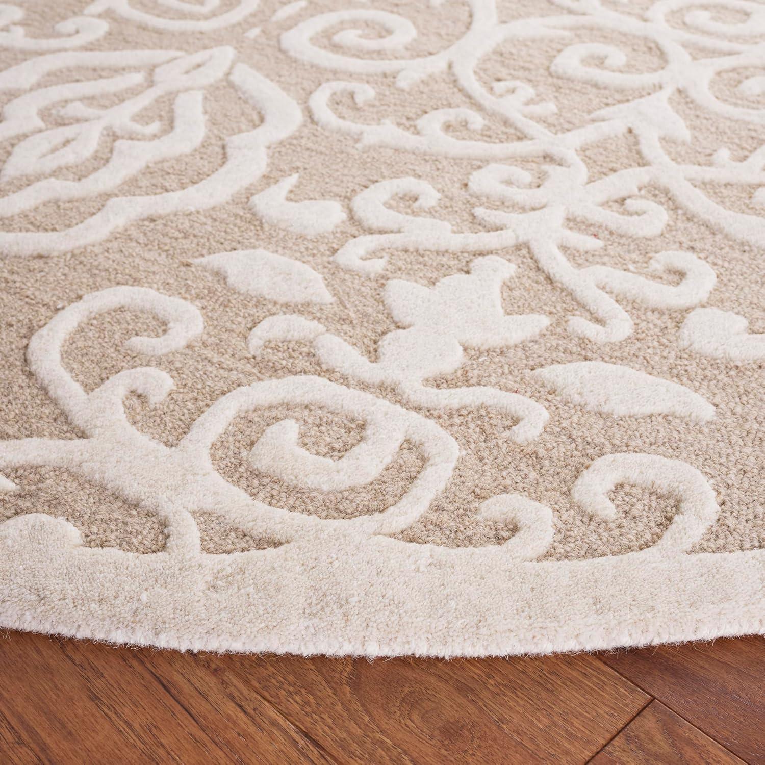 image:imageMartha Stewart x SAFAVIEH Area Rug Collection 4 x 6 Whetstone Grey Handmade Wool Marais Scroll Design Ideal for Living Room Foyer Bedroom Accent Space MSR4324AFledgling