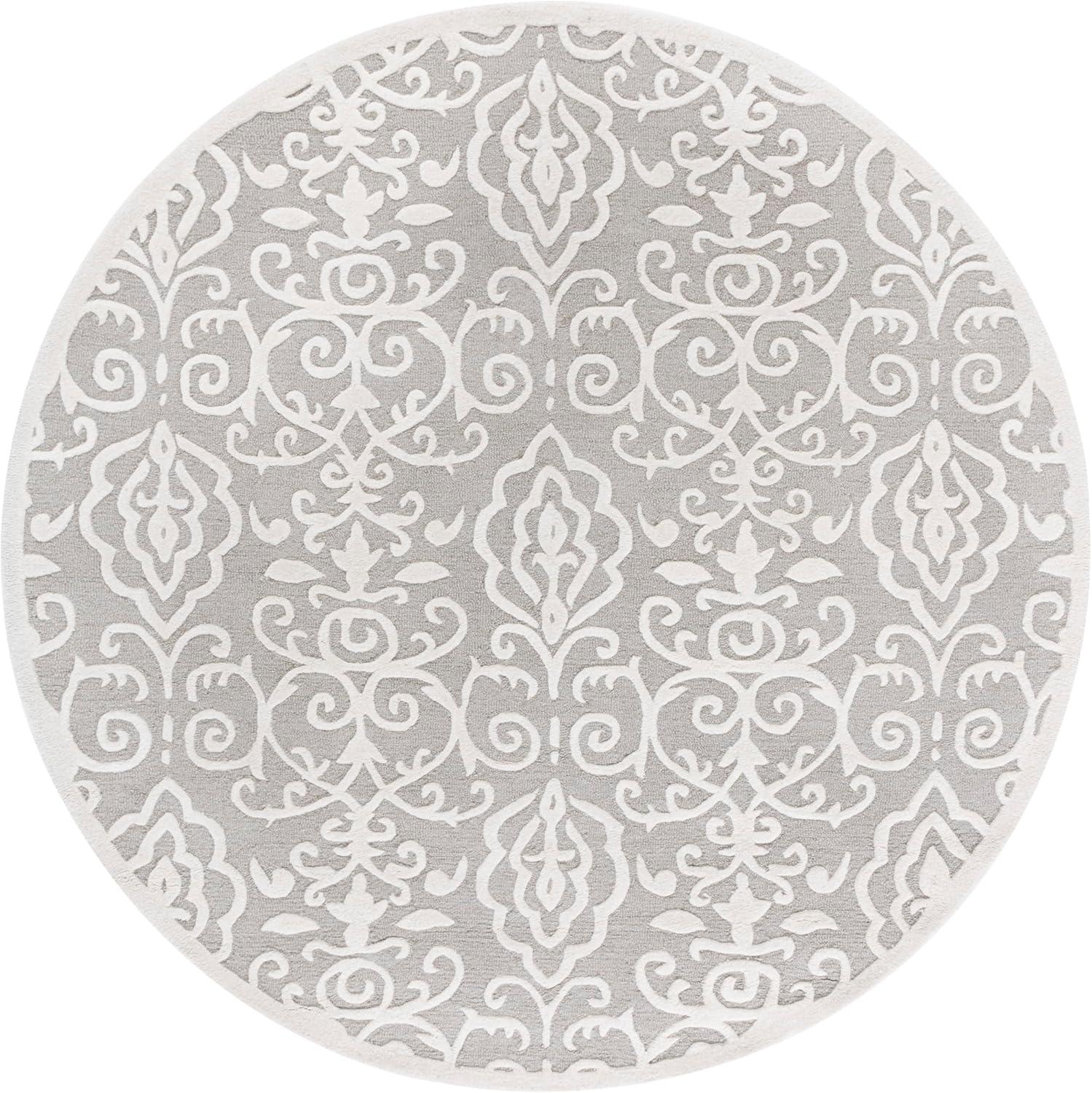 image:imageMartha Stewart x SAFAVIEH Area Rug Collection 4 x 6 Whetstone Grey Handmade Wool Marais Scroll Design Ideal for Living Room Foyer Bedroom Accent Space MSR4324AWhetstone Grey