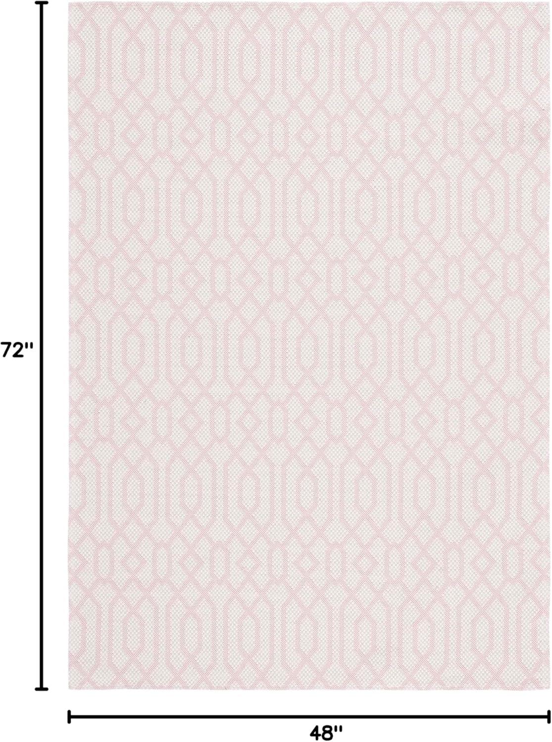 image:imageMartha Stewart x SAFAVIEH Area Rug Collection 5 x 7 Green amp Ivory Cotton Ideal for Living Room Bedroom Office Dining Space MSR421YPinkIvory