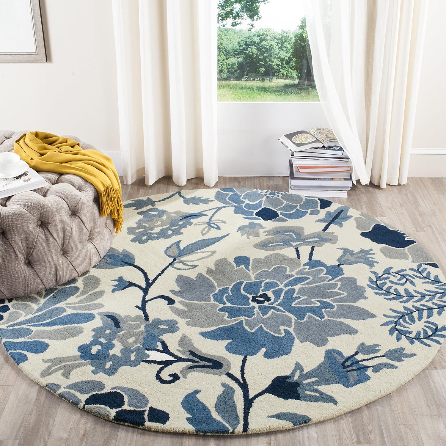 image:imageMartha Stewart x SAFAVIEH Area Rug Collection 5 x 8 Azurite Handmade Wool Ideal for Living Room Bedroom Office Dining Space MSR4732AAzurite
