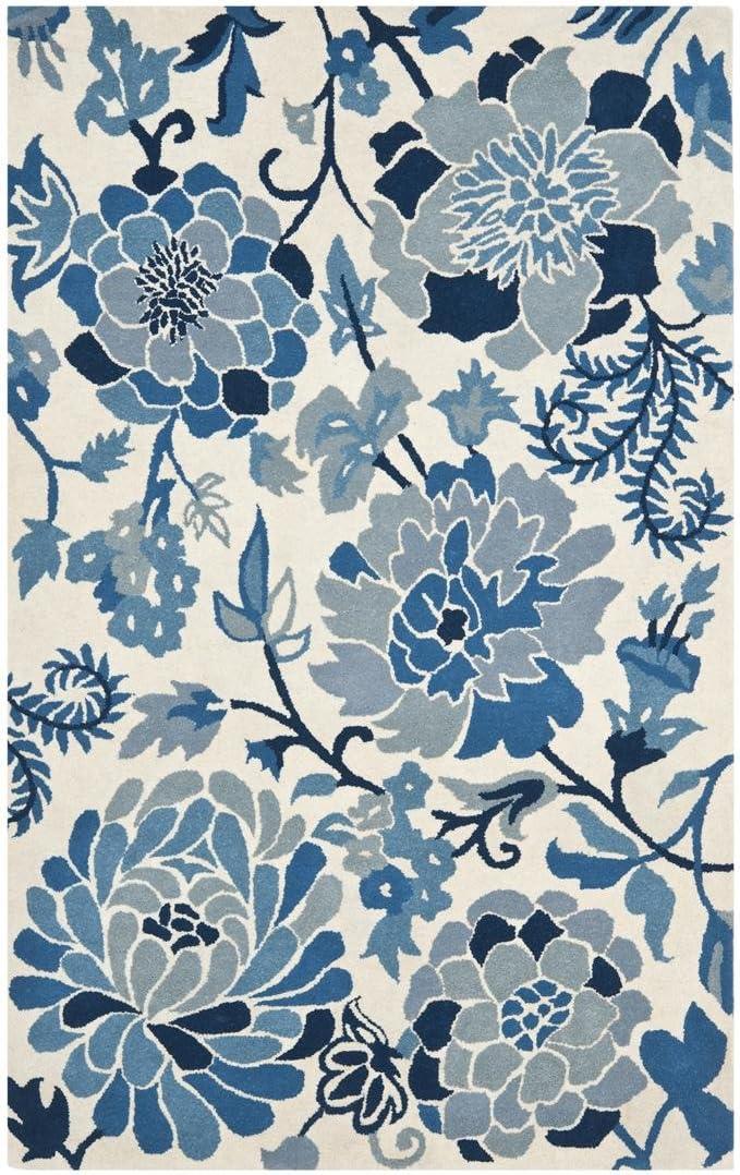 image:imageMartha Stewart x SAFAVIEH Area Rug Collection 5 x 8 Azurite Handmade Wool Ideal for Living Room Bedroom Office Dining Space MSR4732AAzurite