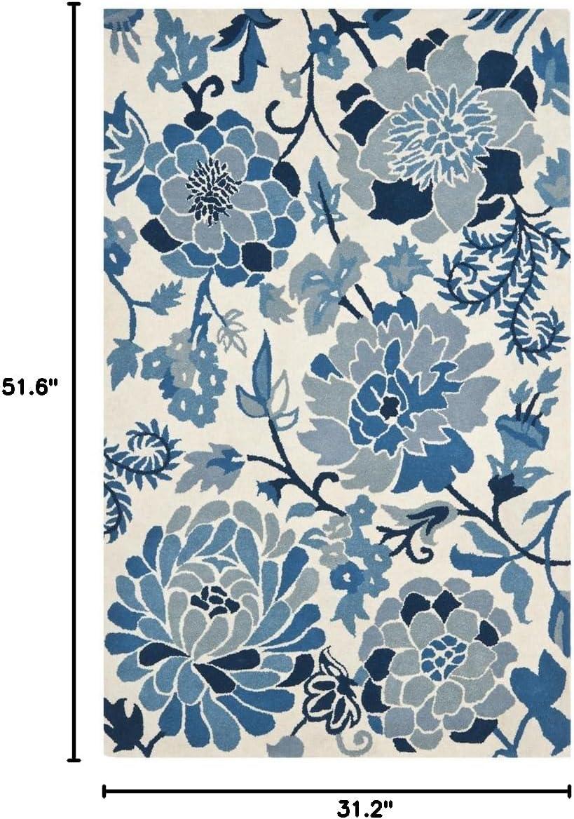 image:imageMartha Stewart x SAFAVIEH Area Rug Collection 5 x 8 Azurite Handmade Wool Ideal for Living Room Bedroom Office Dining Space MSR4732AAzurite