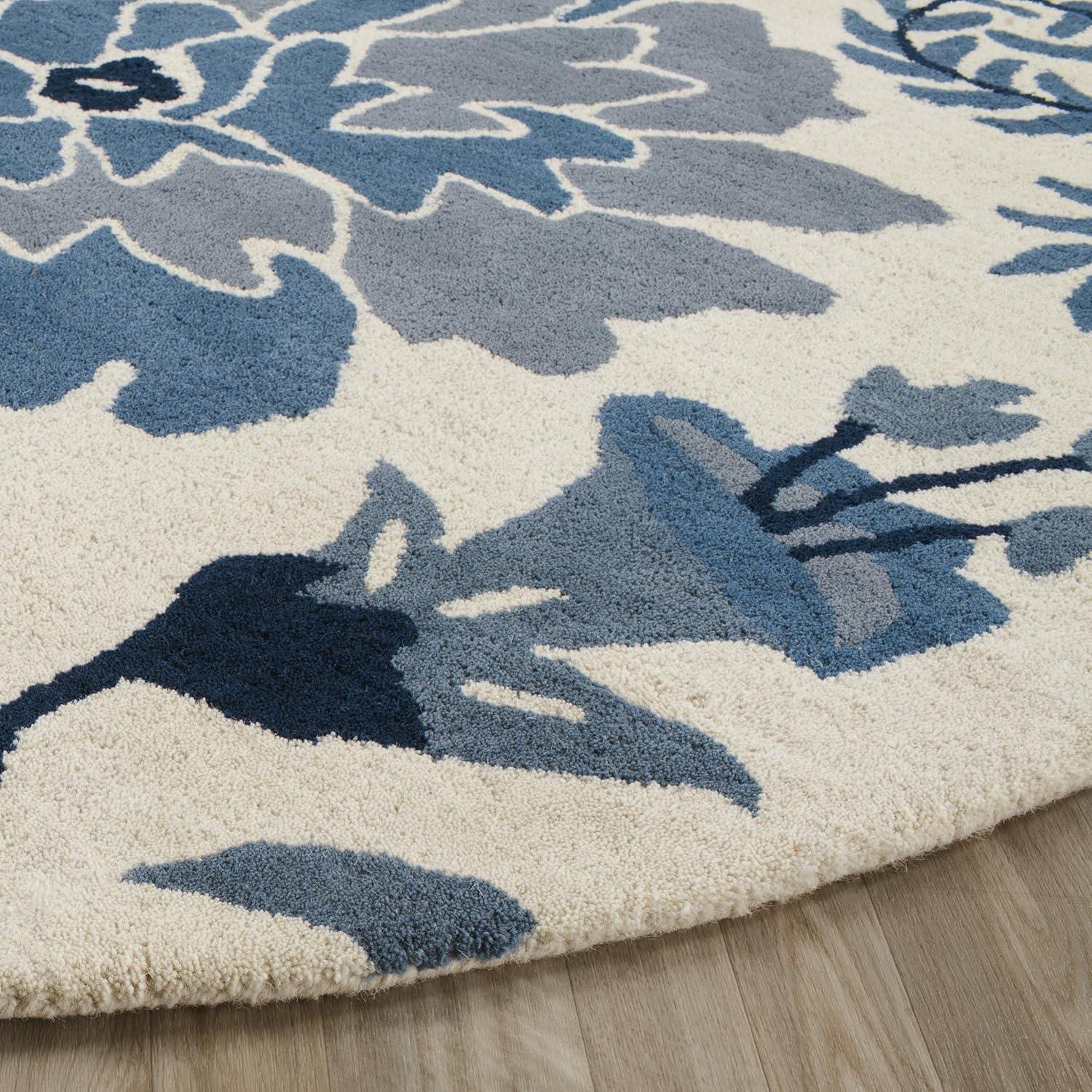 image:imageMartha Stewart x SAFAVIEH Area Rug Collection 5 x 8 Azurite Handmade Wool Ideal for Living Room Bedroom Office Dining Space MSR4732AAzurite