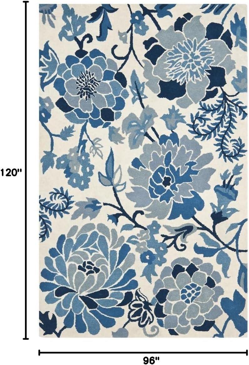 image:imageMartha Stewart x SAFAVIEH Area Rug Collection 5 x 8 Azurite Handmade Wool Ideal for Living Room Bedroom Office Dining Space MSR4732AAzurite