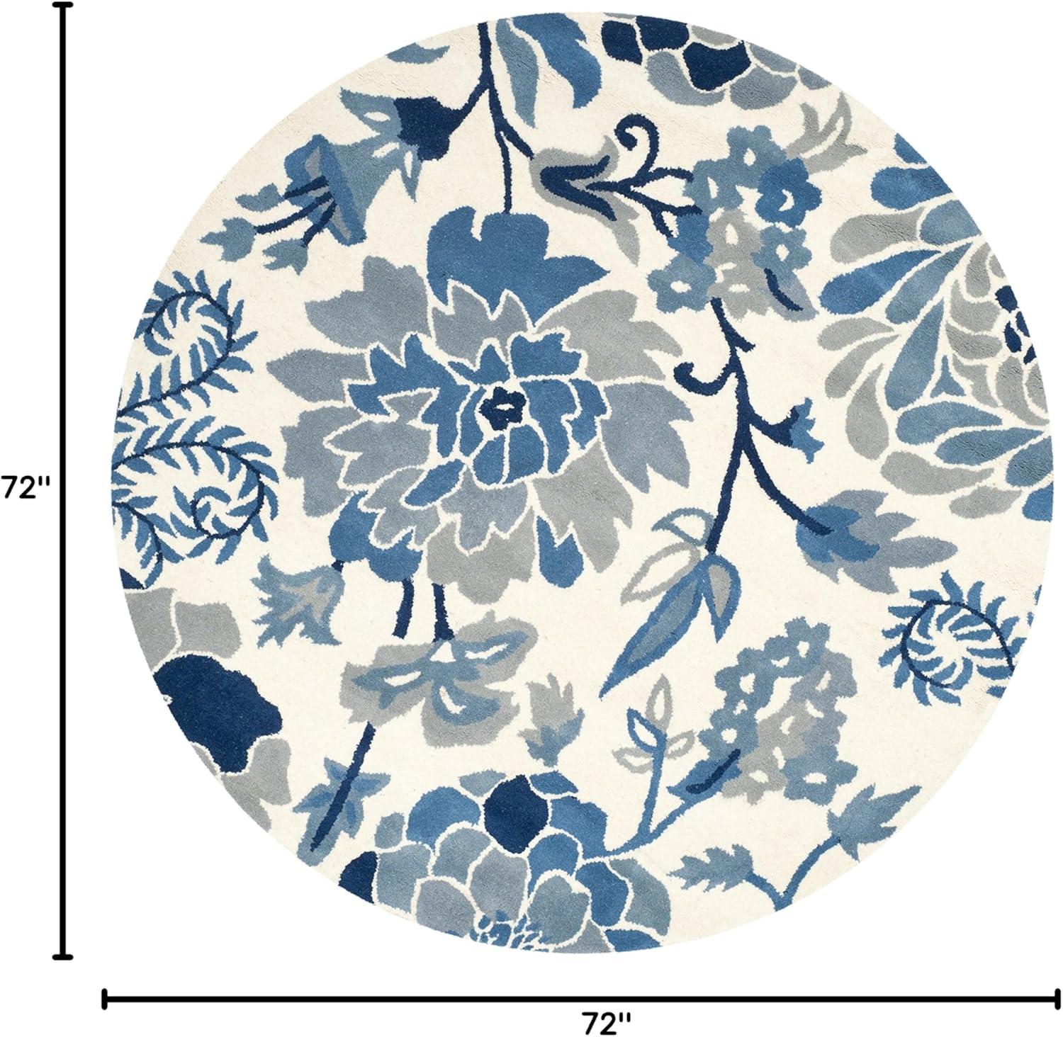 image:imageMartha Stewart x SAFAVIEH Area Rug Collection 5 x 8 Azurite Handmade Wool Ideal for Living Room Bedroom Office Dining Space MSR4732AAzurite