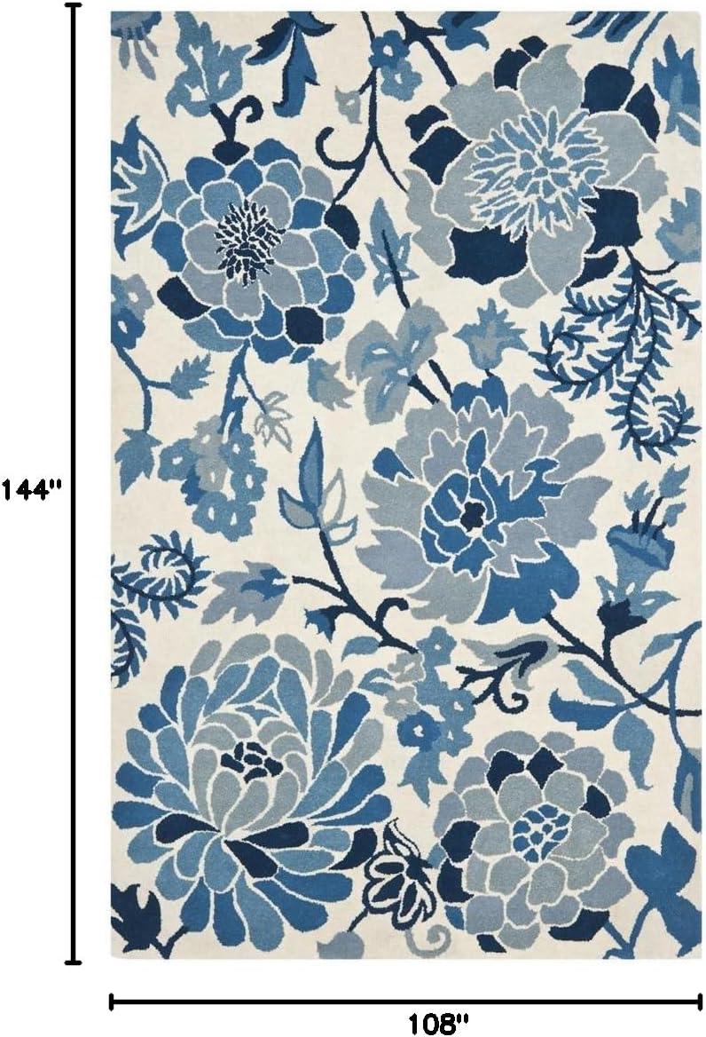 image:imageMartha Stewart x SAFAVIEH Area Rug Collection 5 x 8 Azurite Handmade Wool Ideal for Living Room Bedroom Office Dining Space MSR4732AAzurite