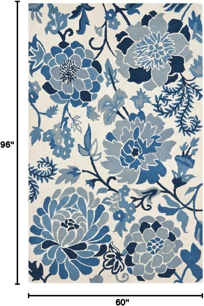 image:imageMartha Stewart x SAFAVIEH Area Rug Collection 5 x 8 Azurite Handmade Wool Ideal for Living Room Bedroom Office Dining Space MSR4732AAzurite