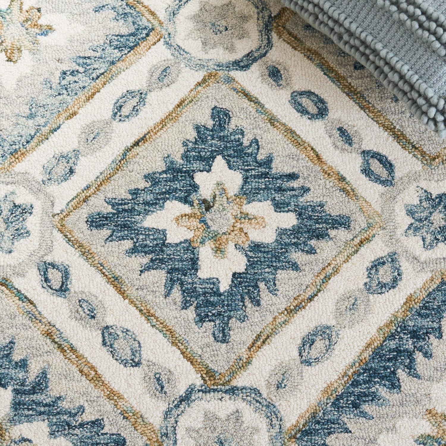 image:imageMartha Stewart x SAFAVIEH Area Rug Collection 5 x 8 Blue amp Ivory Handmade Wool Ideal for Living Room Bedroom Office Dining Space MSR4652MBlueIvory